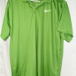 ⛳️Nike Dri-FIT Polo Shirt Men’s Large Green Athletic Golf Performance Top